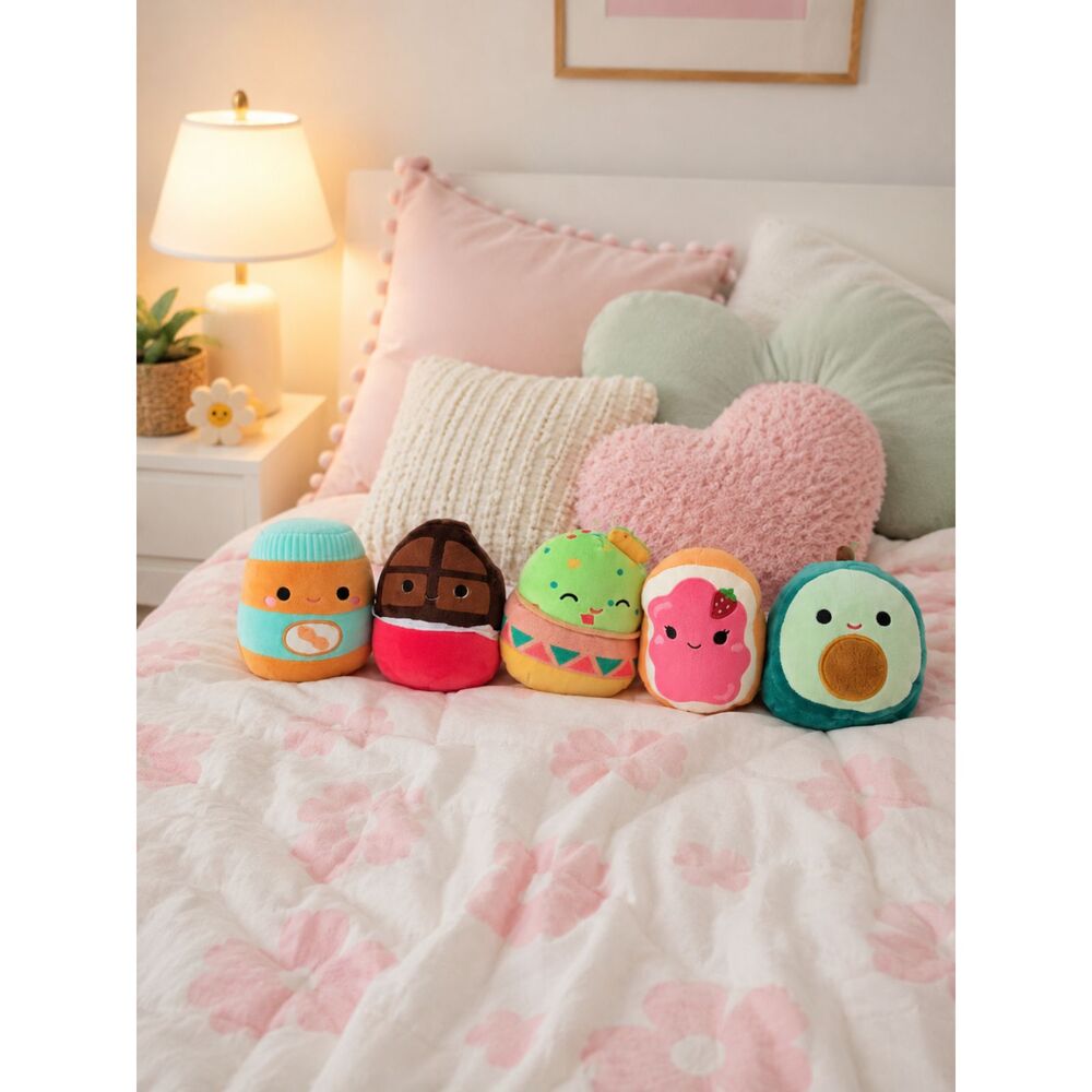 Squishmallows Mini Plush Food Friends Assortment-5-Soft Multicolor Kids Toy Set